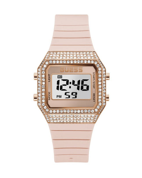 GUESSGuess Zoom GW0430L3 Women's Rose Gold Digital Watch with Pink Silicone StrapWATCHESEcecile