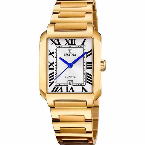 Festina F20680/1 On the Square – 33 mm Gold-Tone Rectangular Quartz Watch