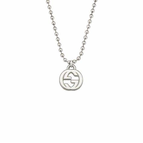 Gucci YBB479217001 Collar Colgante G Entrelazada Plata de Ley 925