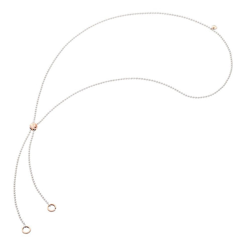 DODODoDo Bollicine Necklace DCC0003BOLLI0009A80 – 80cm Sterling Silver & 9K Rose Gold BeadsJEWELRYEcecile