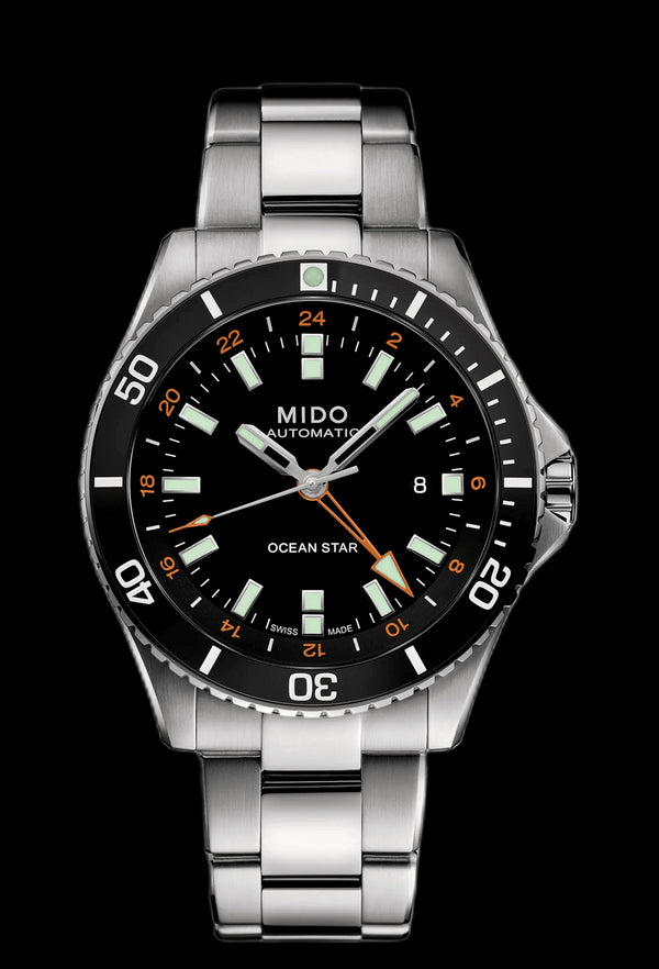 MIDOMido Ocean Star GMT Limited Edition Men's Watch - Stainless Steel, Black Dial, 40.5mmWATCHESEcecile