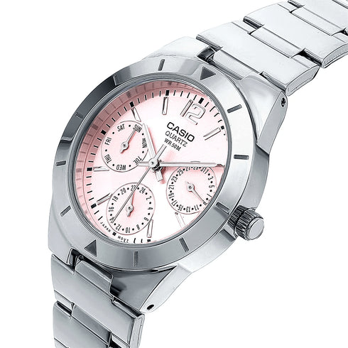 CASIO & VINTAGECasio Women's Analog Watch LTP - 2069D - 4AVEG - 31mm Stainless Steel Case, Pink Dial, Day - Date Display, 50m Water ResistanceWATCHESEcecile