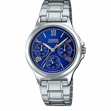 CASIO & VINTAGECasio LTP - V300D - 2A2UDF Women's Watch - Blue Dial, Stainless Steel BraceletWATCHESEcecile