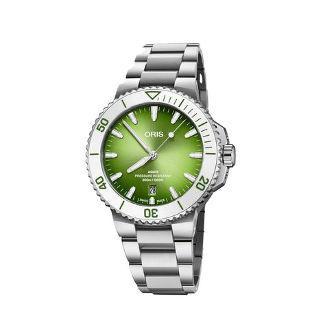 Oris Aquis Date Taste of Summer Orologio da uomo 41,5 mm - Quadrante verde, acciaio inossidabile, 300M WR