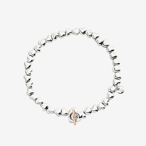 DODODoDo Silver Heart Bracelet DBC5000HEART0009AL – 925 Sterling Silver & 9K Rose GoldJEWELRYEcecile