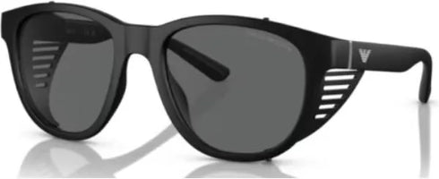 Emporio Armani EA4216U 5001/87 Unisex Sunglasses - Matte Black Frame, Dark Gray Lenses, 56mm