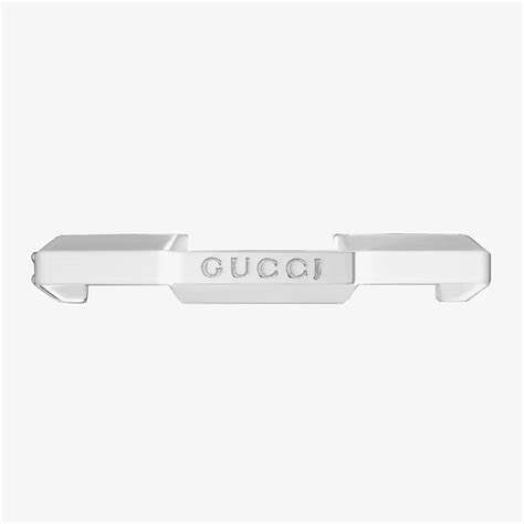 Bague Gucci Link to Love en or blanc 18ct avec diamant de 3 mm - Taille 6