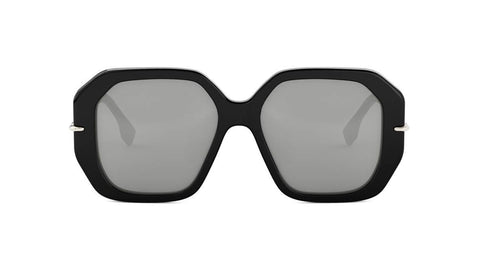 FENDIFendi Selleria FE40173I Women’s Square Sunglasses – 54 mm Black Acetate Frame, Silver Mirror LensesEYEWEAREcecile