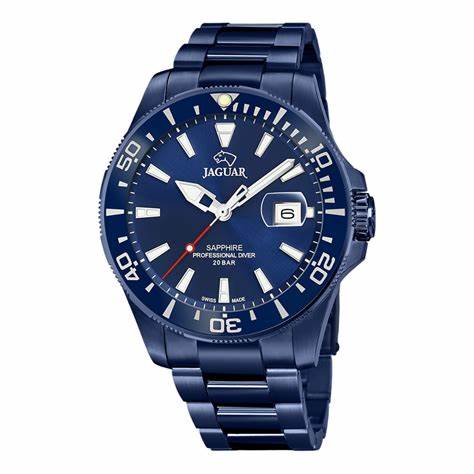 JAGUARJaguar J987/1 Men's Professional Diver Watch - Blue Dial, Blue Stainless Steel BraceletWATCHESEcecile