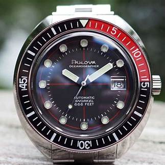 BULOVABulova 98B320 Oceanographer 'Devil Diver' Men's Watch - Black Dial, Stainless Steel BraceletWATCHESEcecile