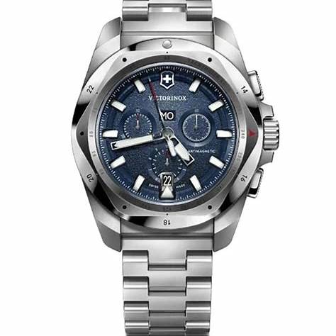 VICTORINOXVictorinox I.N.O.X. Chrono Men's Watch V241985 – Blue Dial, Stainless Steel BraceletWATCHESEcecile