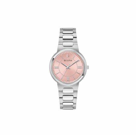 BULOVABulova 96L335 Women's Classic Watch - Silver Stainless Steel, Pink DialWATCHESEcecile