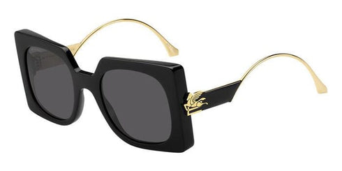 Etro 0026/S 807-IR Women's Square Sunglasses - Black Frame, Gray Lenses