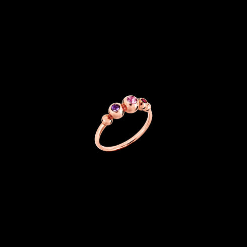 Anello DoDo Bollicine DAC3006BOLLIZRI9R55 - Oro rosa 9K con zaffiro rosa, rubino e ametista, misura 55
