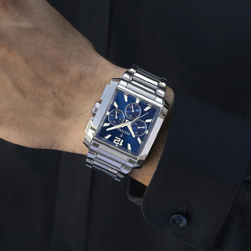 Festina F20635/2 Men’s Square Chronograph – Blue Dial, Steel 38 mm