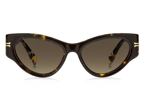 Lunettes de soleil œil de chat pour femme Marc Jacobs MJ 1045/S 086/HA - monture havane foncé, verres dégradés marron