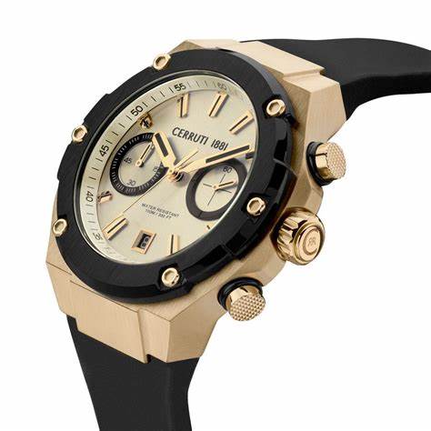 CERRUTI 1881Cerruti 1881 Lucardo CIWGO2206103 Men's Quartz Watch - Black Dial, Black Silicone StrapWATCHESEcecile