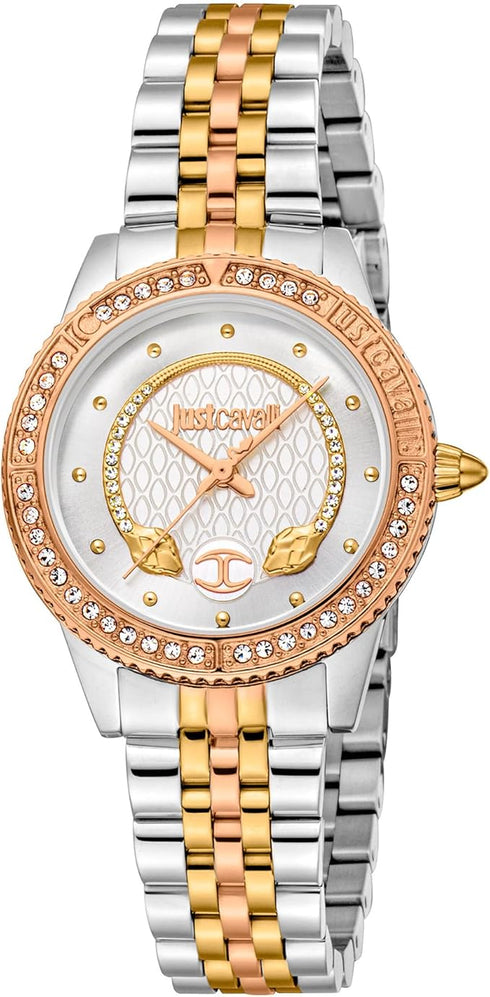 JUST CAVALLIJust Cavalli Animalier Neive JC1L275M0085 Women's 30mm Quartz Watch – Silver Stainless Steel, Silver Dial, 5 ATM Water ResistanceWATCHESEcecile