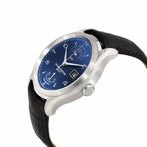 Baume & Mercier Clifton MOA10316 Orologio automatico GMT da uomo - Quadrante blu, cinturino in alligatore nero