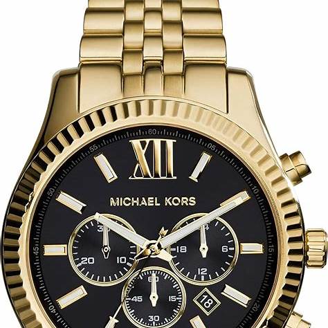 Michael Kors MK8286 Montre chronographe Lexington en acier inoxydable ton or pour hommes