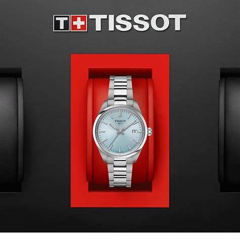 Tissot PR 100 T150.210.11.351.00 Reloj de cuarzo para mujer - 34mm Acero inoxidable, esfera azul hielo