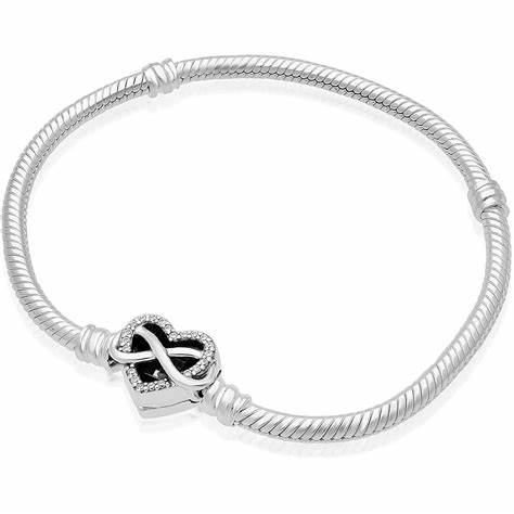PANDORAPandora 592645C01 - 18 Infinity Heart Snake Chain Bracelet – Sterling Silver, 18cmBIJOUXEcecile