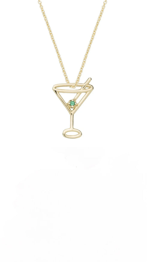 ALIITAAliita Martini Emerald Necklace – 9K Yellow Gold, Adjustable 41–45cm, HandmadeBIJOUXEcecile