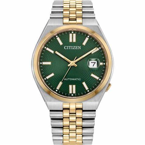 Citizen Tsuyosa 60 NK0024-54X – 40 mm Green Dial, Two-Tone Steel Automatic