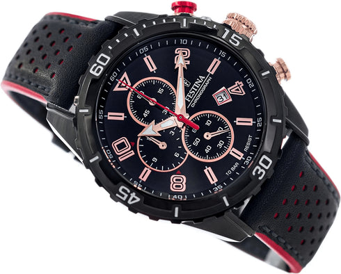 FESTINAFestina F20519/4 Chrono Sport Men's Watch – 45mm Black Dial, Leather Strap, 100MWATCHESEcecile