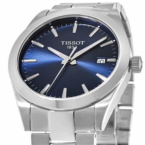 Tissot Gentleman T127.410.11.041.00 Reloj de cuarzo para hombre - 40mm Acero inoxidable, esfera azul