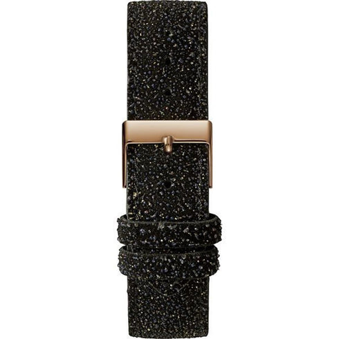 Guess Ethereal W1014L1 – Women’s Rose-Gold Watch, Crystal Bezel, Black Leather