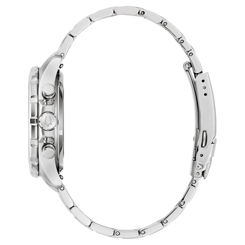 Bulova Marine Star 96B467 Cronografo da uomo - Acciaio inossidabile 43mm, quadrante nero, vetro zaffiro, 100M WR