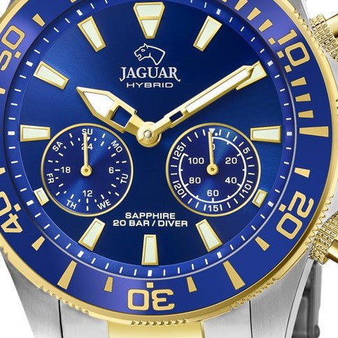 Jaguar Connected J889/1 Men's Hybrid Smartwatch – Two-Tone Stainless Steel, Blue Dial
