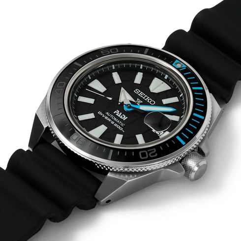 Seiko Prospex SRPG21K1 Reloj de buceo automático para hombre - Esfera negra, correa de silicona negra