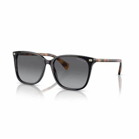 Ralph by Ralph Lauren RA 5293 6037/T3 Women's Polarized Sunglasses - Shiny Black Frame with Gradient Brown Lenses