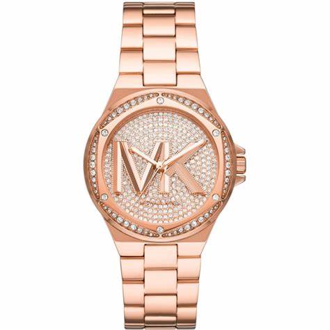 Michael Kors Lennox MK7230 Reloj de señora - Oro rosa, esfera con logo pavé