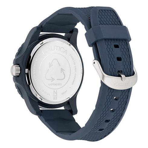 Nautica Finn World NAPFWS302 Men’s 3‑Hand Watch – Blue Dial, 45 mm