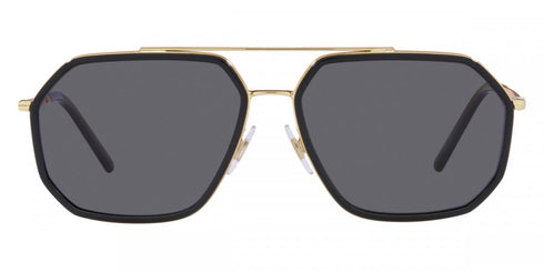 Dolce & Gabbana DG2285 02/81 60 Men's Geometric Sunglasses - Gold Metal Frame, Gray Lenses