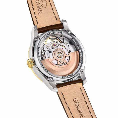 Jaguar Reloj Automático J995/A Mujer - Caja de acero, esfera de nácar, correa de piel marrón