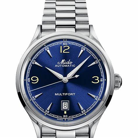 Mido Multifort Powerwind M040.407.11.047.00 Montre automatique pour hommes - cadran bleu, bracelet en acier inoxydable