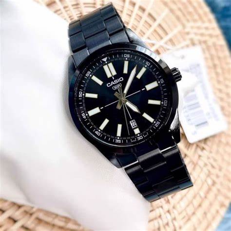 CASIO & VINTAGECasio MTP - VD02B - 1EUDF Men's Black Ion - Plated Watch – Black DialWATCHESEcecile
