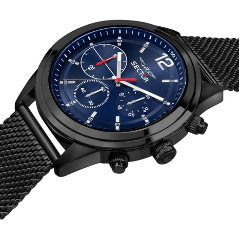 SECTORSector 670 R3253540008 Multifunction Watch – Black Steel & Blue DialWATCHESEcecile