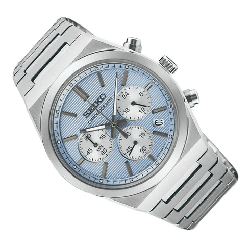 SEIKOSeiko SSB459P1 Men's Chronograph – 40mm Stainless Steel, Light Blue Dial, Sapphire CrystalWATCHESEcecile