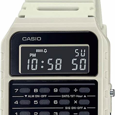 CASIO & VINTAGECasio CA - 53WB - 8BEF Unisex Digital Calculator Watch - Ivory Resin StrapWATCHESEcecile