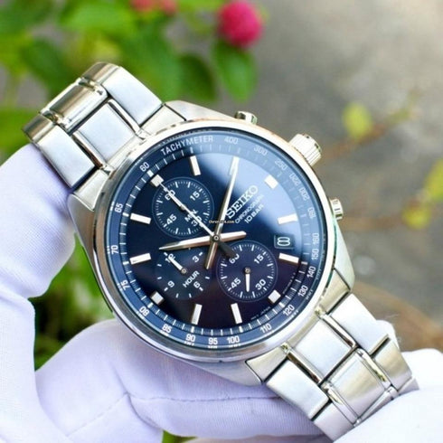 Seiko SSB377P1 Reloj Cronógrafo Cuarzo Hombre - Esfera Azul, Brazalete Acero Inoxidable