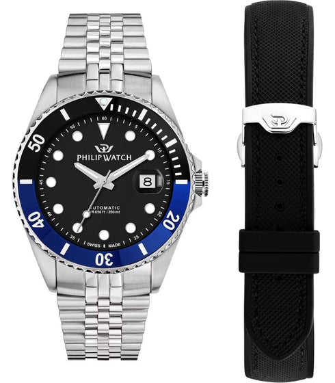 Philip Watch R8223597037 Caribe Diving Men's Watch – 42mm, Black Dial, Automatic