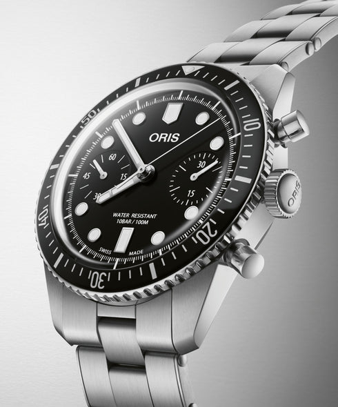 Oris Divers Sixty-Five Cronografo 40 mm - Cassa in acciaio, quadrante nero, automatico