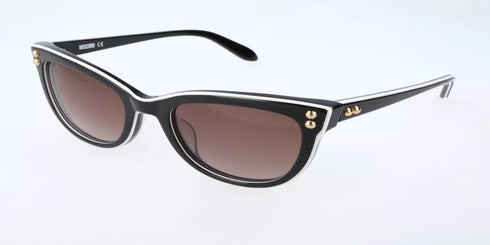 Moschino MO72401SA_01SA Damen-Sonnenbrille - Schwarzer Rahmen, graue Gläser, asiatische Passform