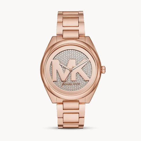 Montre Femme Michael Kors Janelle MK7312 - Ton or rose, cadran logo cristal