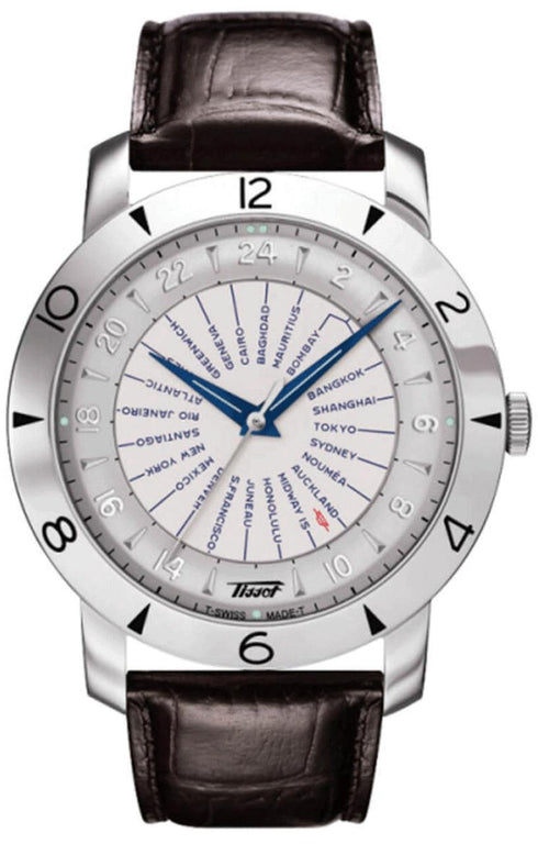TISSOTTissot Heritage Navigator 160th Anniversary Watch T0786411603700 - Silver Dial, Brown Leather StrapWATCHESEcecile